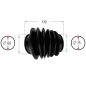 Preview: NB PARTS Faltenbalg 6 Falten 60/75mm 170mm passend für PEITZ ABV AEV AER ANR25