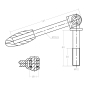 Preview: NB PARTS Knebelschraube klappbar M12 76mm für 48mm Klemmschelle