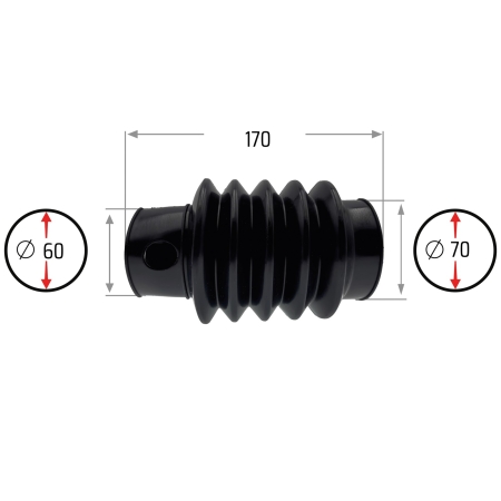 NB PARTS Faltenbalg 5 Falten 60/70mm 170mm passend für PEITZ SR/-x BPW ZFKR/ZGKR-x