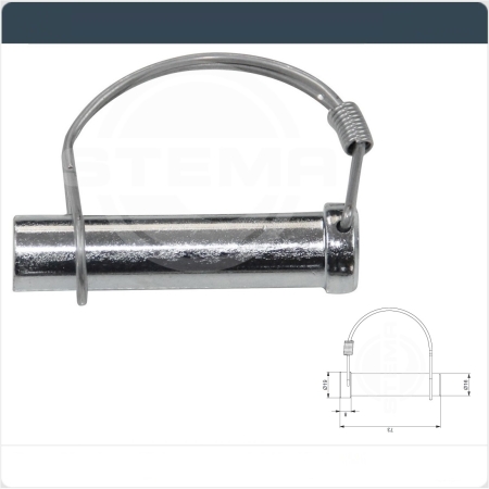 Steckbolzen / Scharnierbolzen / Federbügel / Scharnierstift 16 mm x 70 mm mit Sicherungsbügel für PKW Anhänger - ST10-T3405121