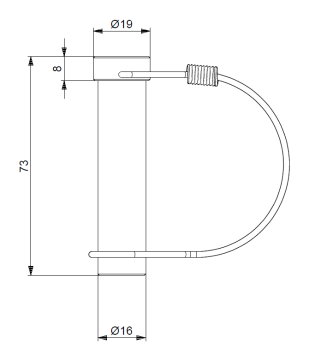 Steckbolzen / Scharnierbolzen 16x70 mm