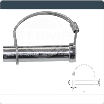 Steckbolzen / Scharnierbolzen / Federbügel / Scharnierstift 12 mm x 70 mm mit Sicherungsbügel für Anhänger Stema Humbaur TPV Böckmann Anssems Saris