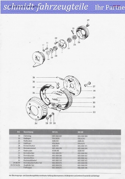 DDR Bremsbacken Set für Radbremse RM325