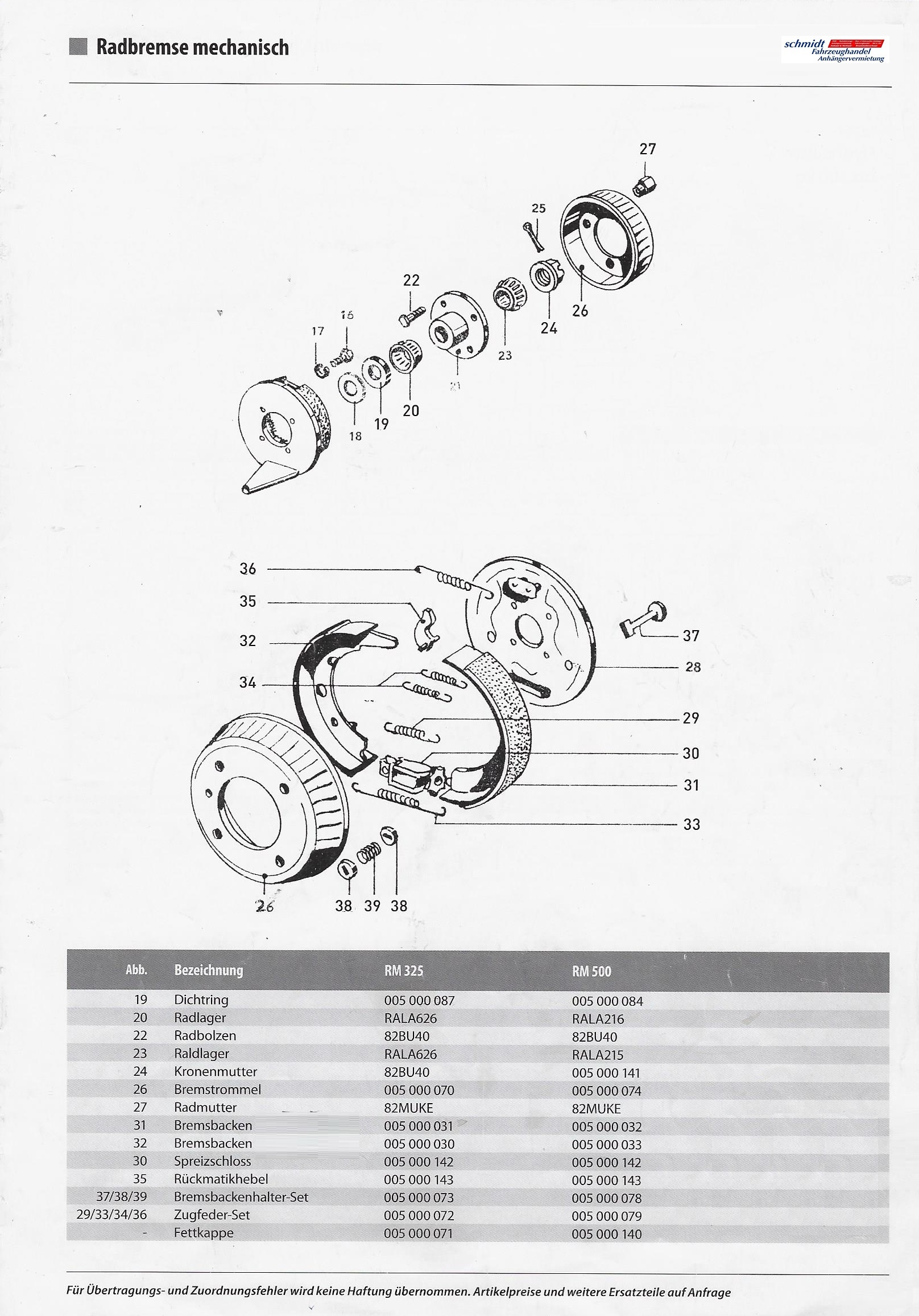 Anh nger Ersatzteil DA100118 1 Federn Set F r DDR HP500 HP650 