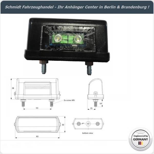 Anhänger Ersatzteil DA110102 LED Kennzeichenlicht / Kennzeichenleuchte L1017-1