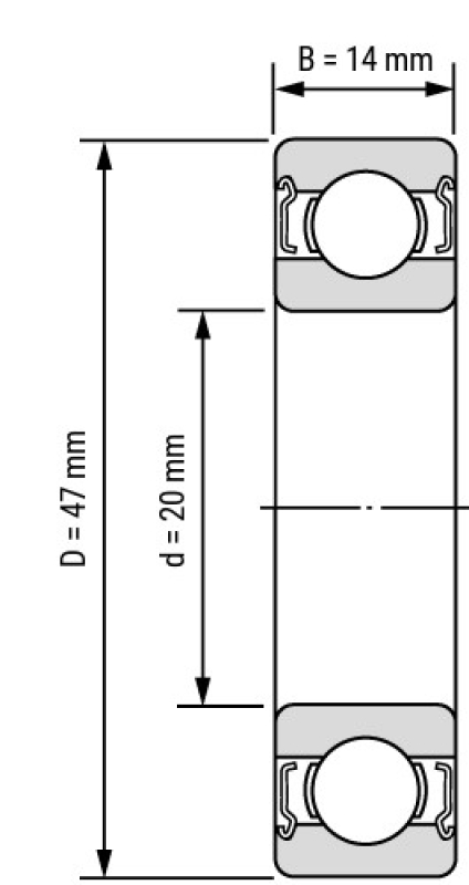 Rillenkugellager / Radlager 6204 ZZ beidseitige Metalldichtung für DDR und PKW Anhänger / Wohnwagen