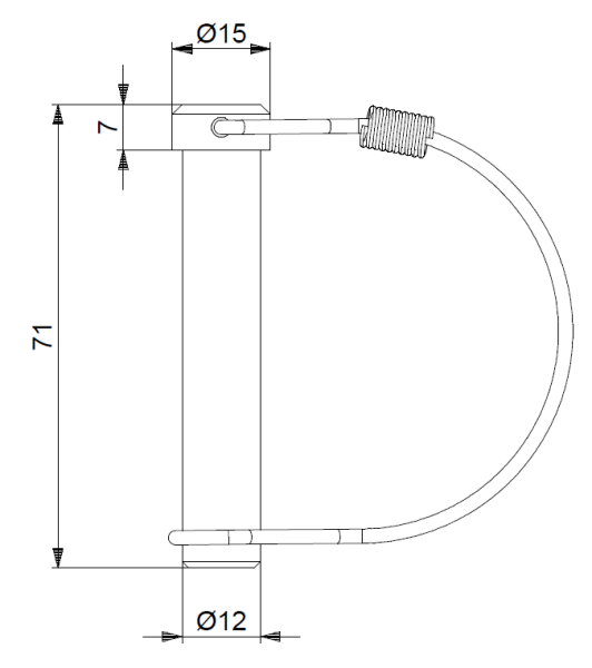 Steckbolzen / Scharnierbolzen 12x70 mm