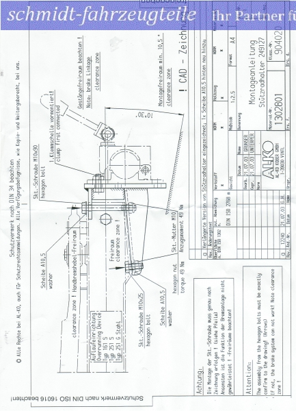 Alko Ersatzteil 249127 - Stützradhalter Stützkonsole für AE 161 / 251 S