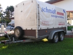 Mietanhänger / 2000 kg Planenanhänger 3,01x1,50x1,50 m 2-achser gebremst mieten - leihen